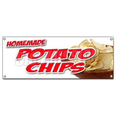 Signmission HOMEMADE POTATO CHIPS BANNER SIGN kettle bar b que fresh made warm B-Homemade Potato Chips